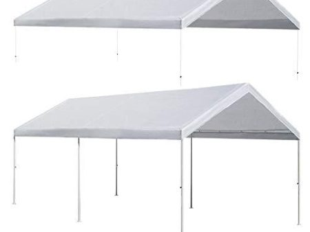 Strong Camel 10 x20  Carport Replacement Canopy Cover for Tent Top Garage Shelter Cover with Ball Bungees (Only Cover, Frame is not Included) on Sale