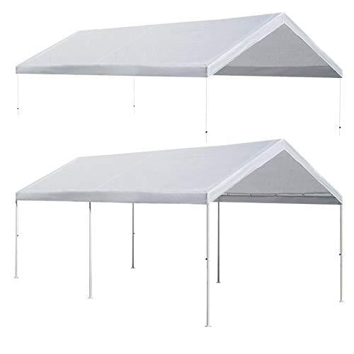 Strong Camel 10 x20  Carport Replacement Canopy Cover for Tent Top Garage Shelter Cover with Ball Bungees (Only Cover, Frame is not Included) on Sale