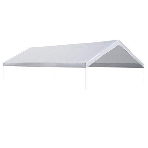 Strong Camel 10 x20  Carport Replacement Canopy Cover for Tent Top Garage Shelter Cover with Ball Bungees (Only Cover, Frame is not Included) on Sale