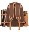 Picnic Backpack Bag for 4 Person With Cooler Compartment, Detachable Bottle Wine Holder, Fleece Blanket, Plates and Cutlery Set Perfect for Outdoor, Sports, Hiking, Camping, BBQs(Coffee) Discount