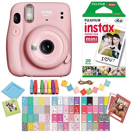 Fujifilm Instax Mini 11 Blush Pink Instant Camera with Twin Pack Instant Film, Ritz Gear Frame Stickers a nd Ritz Gear Hanging Frames For Sale