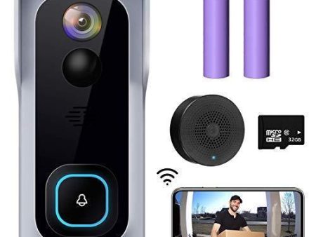 WiFi Video Doorbell Camera, XTU Wireless Doorbell Camera with Chime, 1080P HD, 2-Way Audio, Motion Detection, IP65 Waterproof, Cloud Storage and 32GB SD Card Included Hot on Sale