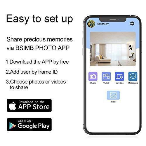 BSIMB WiFi Digital Picture Frame 8 Inch Digital Photo Frame 16GB 1280x800 IPS Screen Motion Sensor Remote Control Upload Photos Videos from iOS & Android App, Email, Twitter, Facebook W08 Online Sale