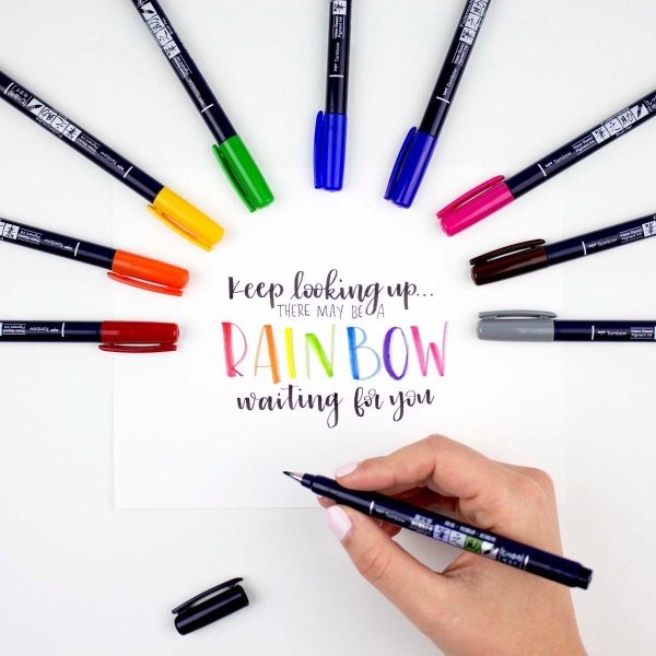 Tombow - Fudenosuke 10 Colors Brush Pens Discount