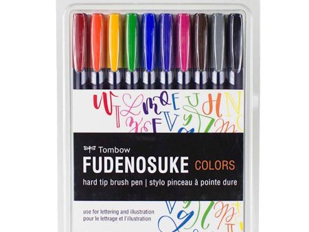 Tombow - Fudenosuke 10 Colors Brush Pens Discount