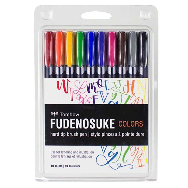 Tombow - Fudenosuke 10 Colors Brush Pens Discount