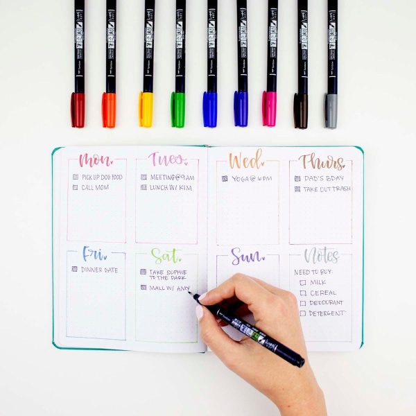 Tombow - Fudenosuke 10 Colors Brush Pens Discount